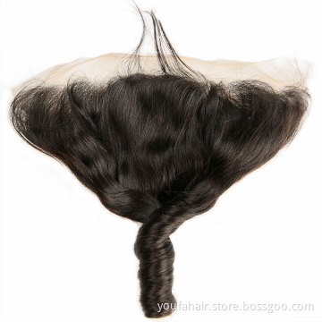 Free Sample 100% Remy Human Hair Transparent Lace Frontal Bouncy Hair Closures Pixie Egg Curl Cuticle Aligned Virgin Hair Weave